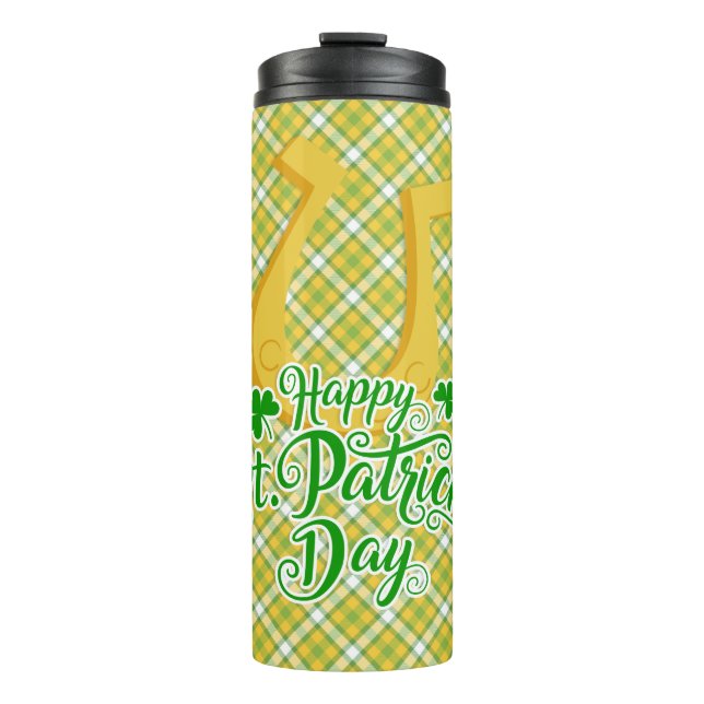 Happy St Patrick's Day - Golden Horseshoe Thermosbecher (Vorderseite)