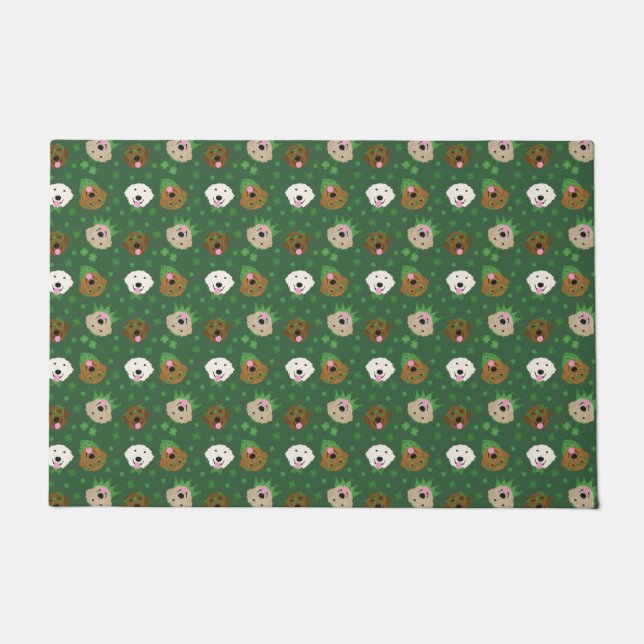 Happy St Patricks Day Golden Retriever Hunde Fußmatte (Vorderseite)