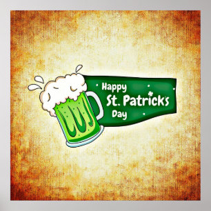 Happy St. Patrick's Day Green Beer Square Poster