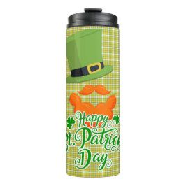 Happy St Patrick's Day - Green Hat & Red Beard Thermosbecher