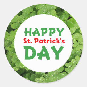 Happy St.Patrick's day green Kleeblatt Aufkleber