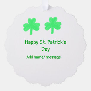 Happy St. Patrick's day green Kleeblatt leaf add Ornament Karte