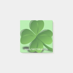 Happy St. Patricks Day Green Kleeblatt Post-it Klebezettel