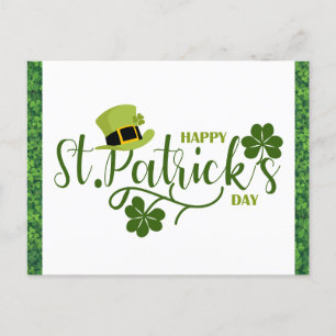 Happy St Patricks Day Green Kleeblatt Postkarte