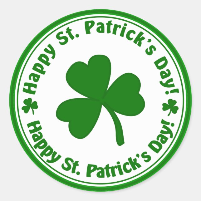 Happy St. Patrick's Day Green Kleeblatt Stickers (Vorderseite)