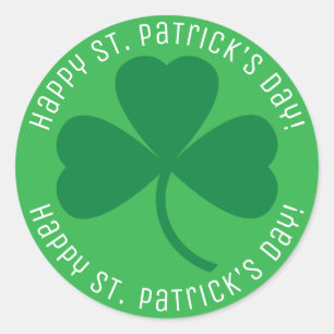 Happy St. Patrick's Day Green Kleeblatt Stickers
