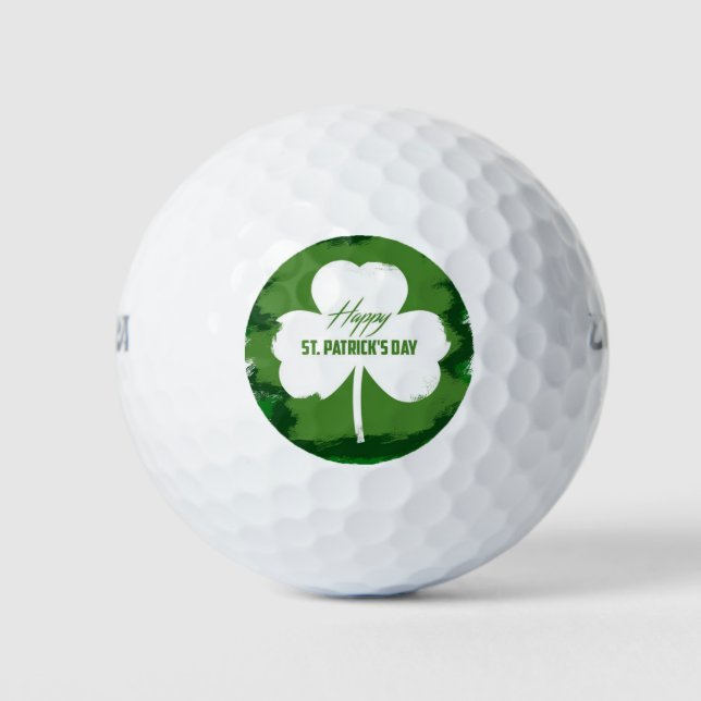 Happy St Patricks Day Green Kleeblatt | Urlaub Golfball (Vorderseite)