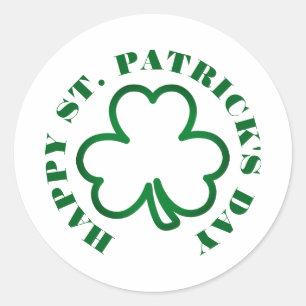 Happy St. Patrick's Day Green Kleeblatts Familie Runder Aufkleber