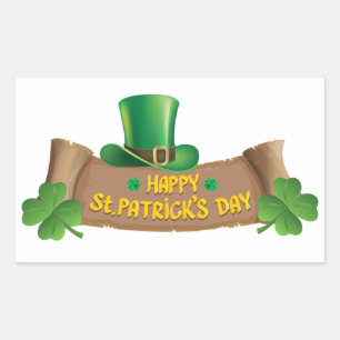 Happy St Patricks Day Green Kleeblatts Urlaub Rechteckiger Aufkleber