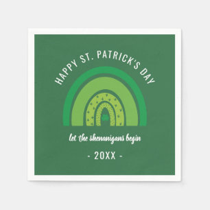 Happy St Patricks Day Green Rainbow Irish Kleeblat Serviette