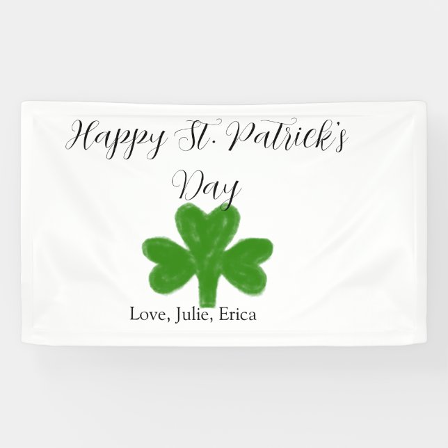 Happy St. Patrick's day green shamrock name  Banner (Horizontal)