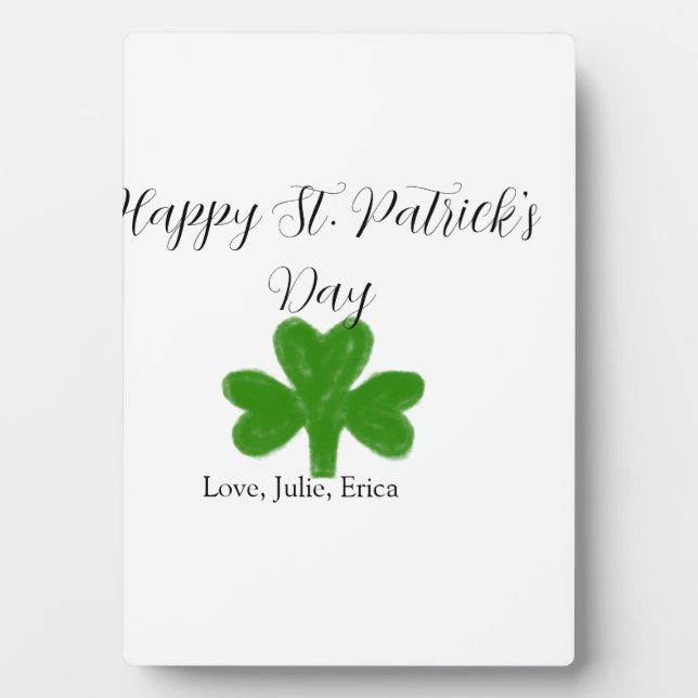 Happy St. Patrick's day green shamrock name  Fotoplatte (Vorderseite)