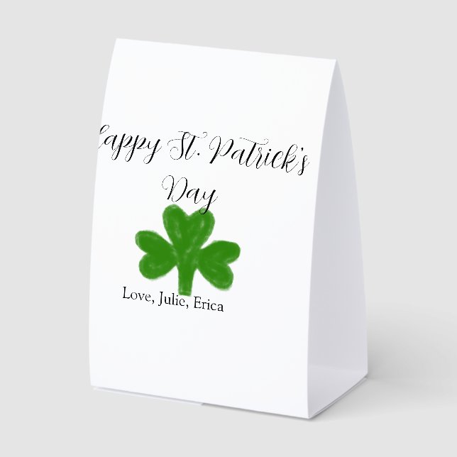 Happy St. Patrick's day green shamrock name  Tischaufsteller (Vorderseite)