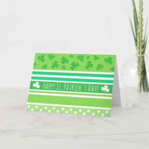 Happy St Patrick's Day Green Stripes Karte