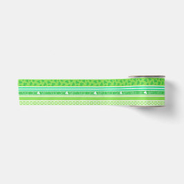Happy St Patrick's Day Green Stripes Satinband
