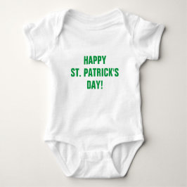 Happy St Patricks Day Green Typografy Baby Strampler