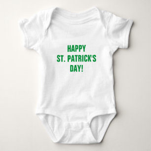 Happy St Patricks Day Green Typografy Baby Strampler
