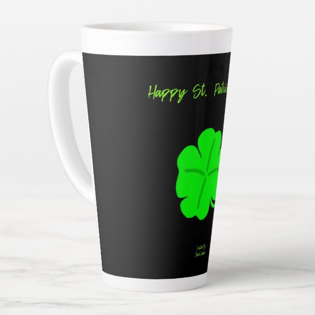 Happy St. Patrick's Day Große Latte Tasse (Linke Ecke)