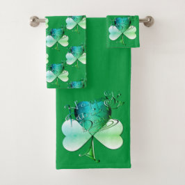 "Happy St. Patrick's Day" Handschrift Badhandtuch Set