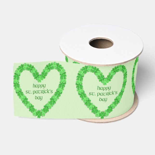 Happy St. Patricks Day Heart Ripsband (Spule)
