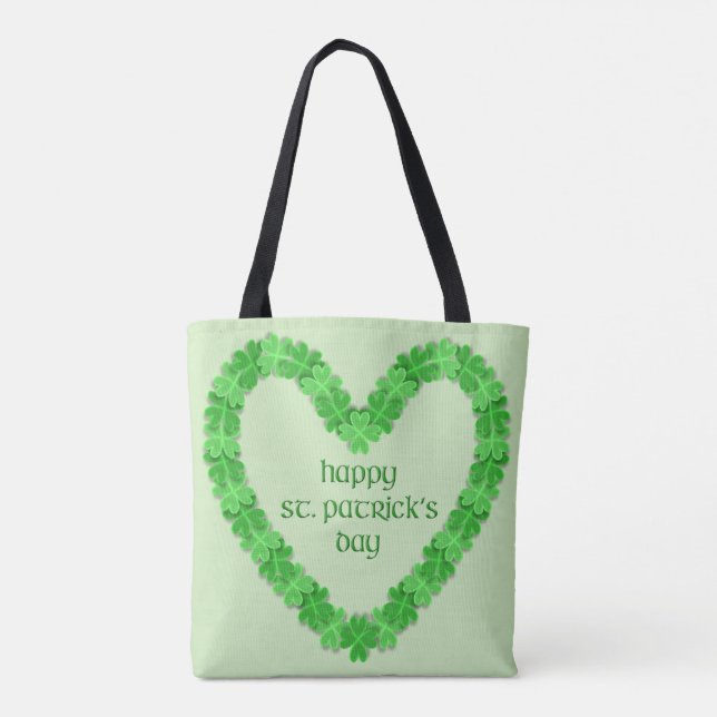 Happy St. Patricks Day Heart Tasche (Rückseite)