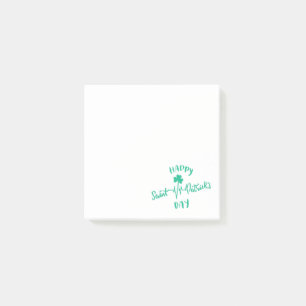 Happy St Patricks Day Heartbeat Puls Kleeblatt Post-it Klebezettel
