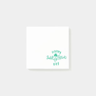Happy St Patricks Day Heartbeat Puls Kleeblatt Post-it Klebezettel