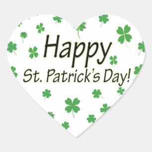 Happy St Patricks Day Herz-Aufkleber