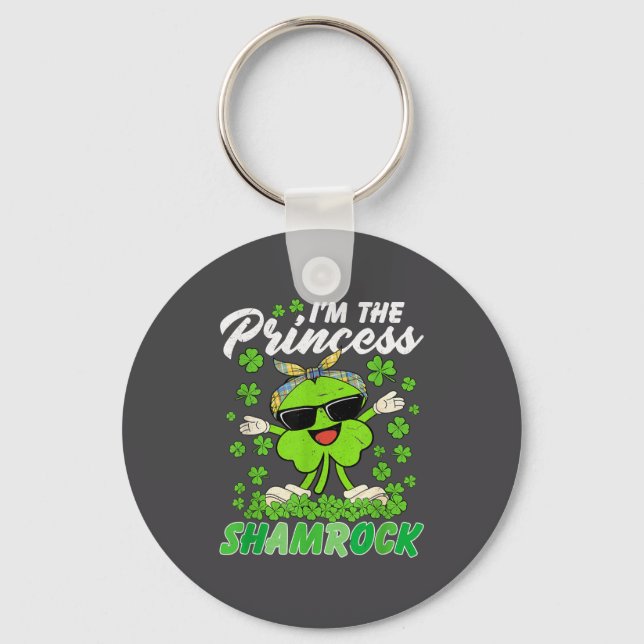 Happy St Patrick's Day I'm The Princess Shamrock I Schlüsselanhänger (Vorderseite)