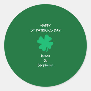 Happy St Patrick's Day Individuelle Name Green Kle Runder Aufkleber