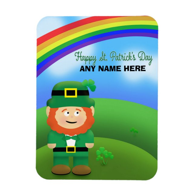 Happy St Patrick's Day Individuelle Name Leprechau Magnet (Vertikal)