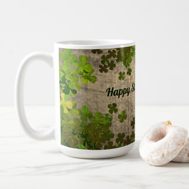 Happy St.Patrick's Day,irische Kleeblätter Kaffeetasse (Mit Donut)
