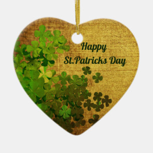 Happy St.Patrick's Day,irische Kleeblätter Keramik Ornament