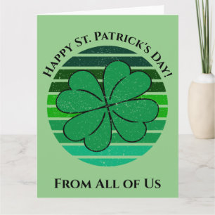 Happy St. Patrick's Day Irish 4 Leaf Clover Retro Karte
