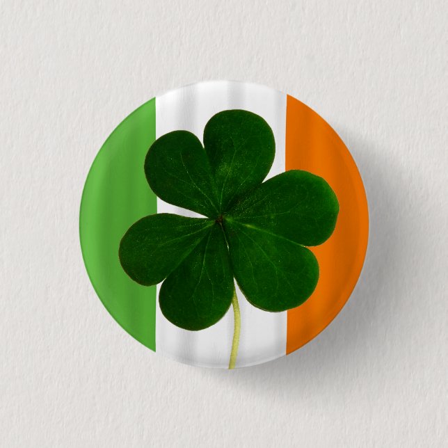 Happy St. Patrick's Day Irish Flag Kleeblatt Paddy Button (Vorderseite)