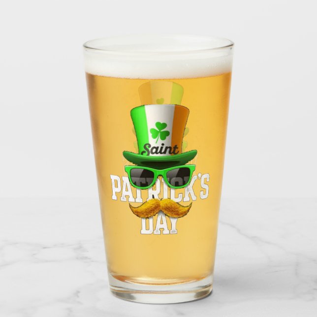 Happy St. Patrick's Day Irish Fun Funny Holiday Glas (Vorne (Gefüllt))