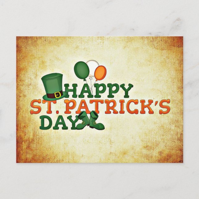 Happy St. Patrick's Day Irish Hat Postkarte (Vorderseite)