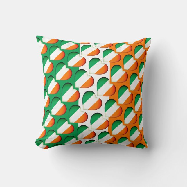 Happy St. Patrick's Day Irish Heart Flag Kissen (Vorderseite)