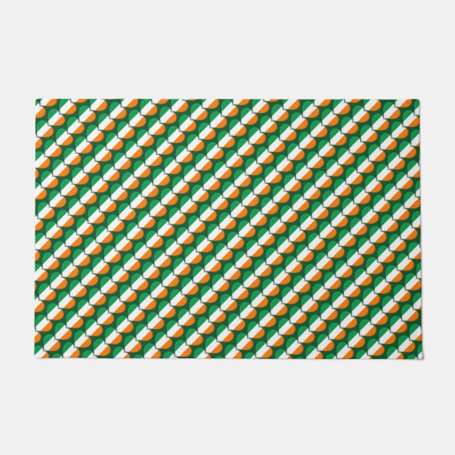 Happy St. Patrick's Day Irish Hearts Flag Muster Fußmatte (Vorderseite)