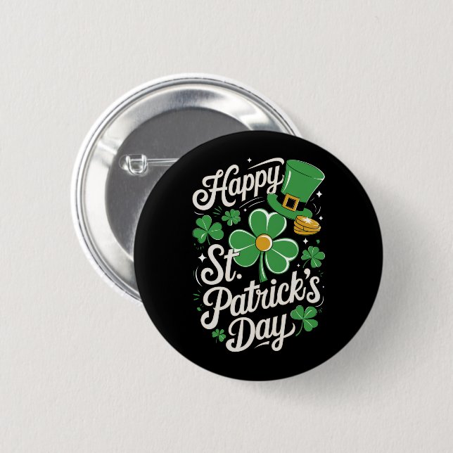 Happy St Patrick's Day Irish Heritage St Patty's Button (Vorne & Hinten)