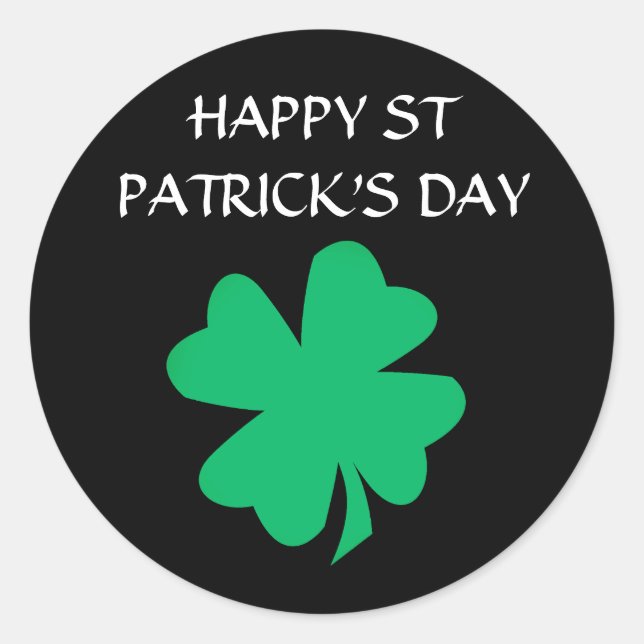 Happy St Patrick's Day Irish Kleeblatt Leaf 2024 Runder Aufkleber (Vorderseite)