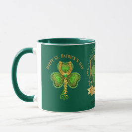Happy St Patrick's Day Irish Luck Shamrock Mug Tasse