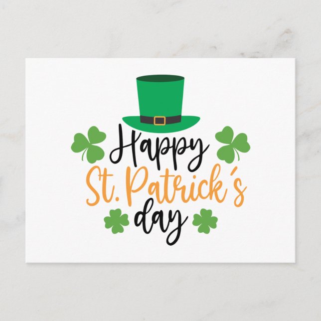 Happy St. Patrick's Day Irish Pride Kleeblatt Luck Postkarte (Vorderseite)