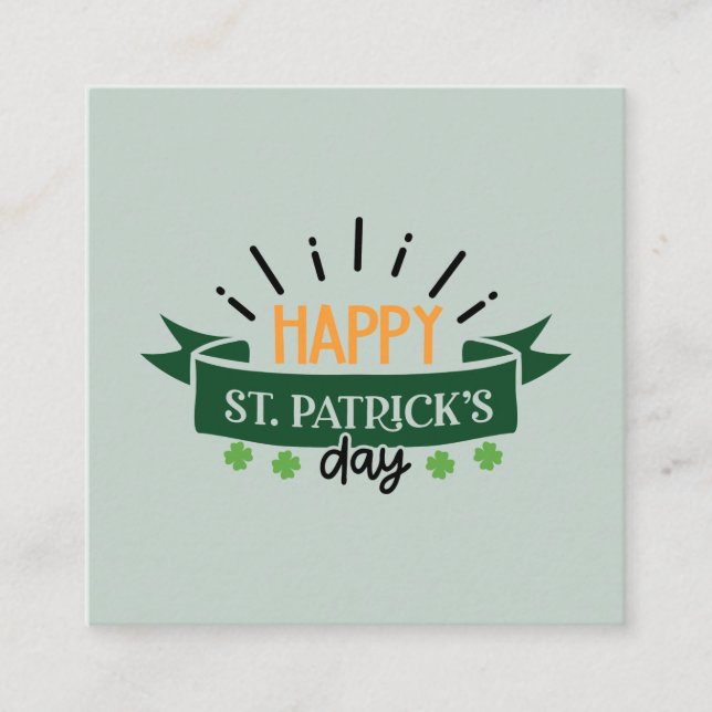 Happy St. Patrick's Day Irish Pride Kleeblatt Luck Telefonnummerkarte (Vorderseite)
