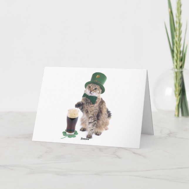 Happy St. Patrick's Day Katzen Grußkarte Karte (Rückseite)