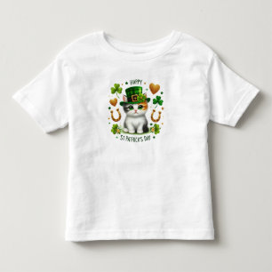 Happy St. Patrick's Day Kitten Kleinkind T-shirt