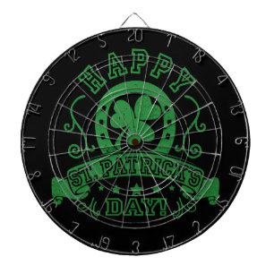 Happy St Patrick's Day Kleeblatt Dartscheibe