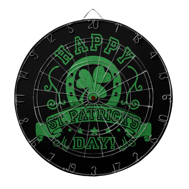 Happy St Patrick's Day Kleeblatt Dartscheibe (vorne)