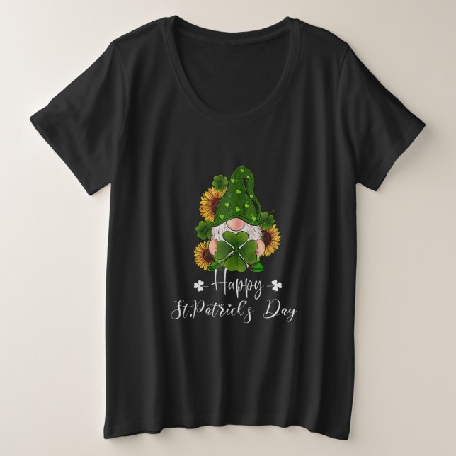 Happy St Patricks Day Kleeblatt Gnome Irish Große Größe T-Shirt (Design vorne)