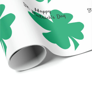 Happy St Patrick's Day Kleeblatt Leaf Green Geschenkpapier